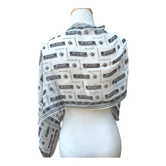 St. John 45th Anniversary Devotion Scarf - Gray & Black - Picture 3 of 5